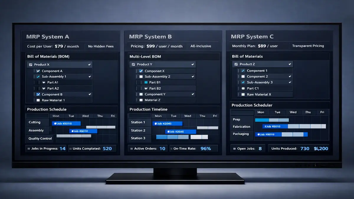Top Katana MRP alternatives and competitors for small business manufacturing and inventory management