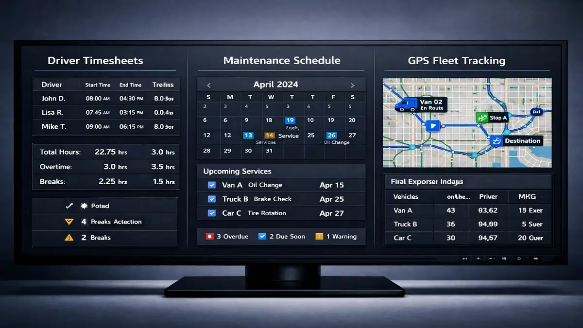 Dashboard comparison of the best small fleet management software for local service businesses
